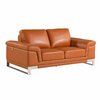 Homeroots 73 x 39 x 32 in. Modern Camel Leather Sofa & Loveseat 343882